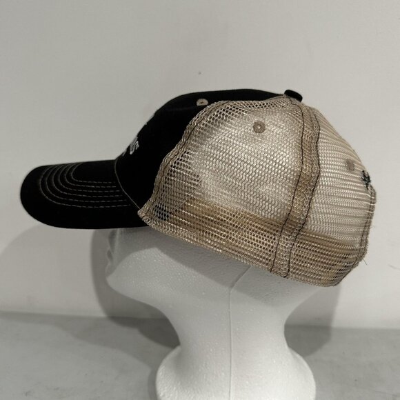 Evan Williams Bourbon Hat Cap Snap Back Black Tan Trucker Mesh Embroidered Mens - Picture 2 of 7